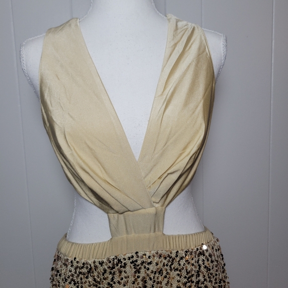 NWT 12th Tribe Era Sequin Maxi Dress Cut Out Lace Up Low Back Evening Prom LG - Picture 8 of 16